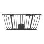VEVOR Babygrind for trapper, 75–111 cm justerbar bredde, babygrind med justerbar kattedør, med trykkmonteringssett og veggmonteringssett, sikker metallkjæledør for trapper, døråpninger og hus, svart