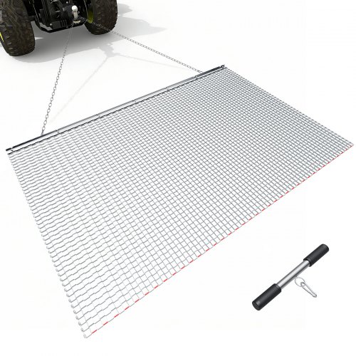 VEVOR Slepeharv, 2 x 1,2 m, høyeffektiv kjettingharverive, ATV-er, UTV-er, traktorer, redskaper, slitesterk galvanisert stålnettmatte med slepekjede, for grusinnkjørsel, hjulspor og jordutjevning.