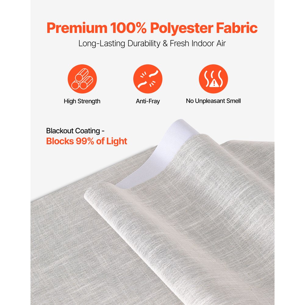 VEVOR Panel Track Blinds, Extendable Track from 116 cm to 218 cm W, Trimmable Panel Curtains Up to 243cm H, Vertical Blackout Panel Blinds for Sliding Doors, Patio Doors, Room Divider, Light Gray