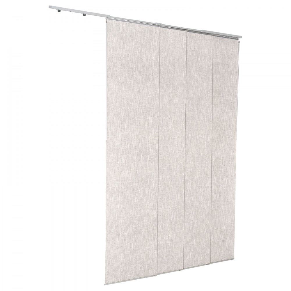 VEVOR Panel Track Blinds, Extendable Track from 116 cm to 218 cm W, Trimmable Panel Curtains Up to 243cm H, Vertical Blackout Panel Blinds for Sliding Doors, Patio Doors, Room Divider, Light Gray