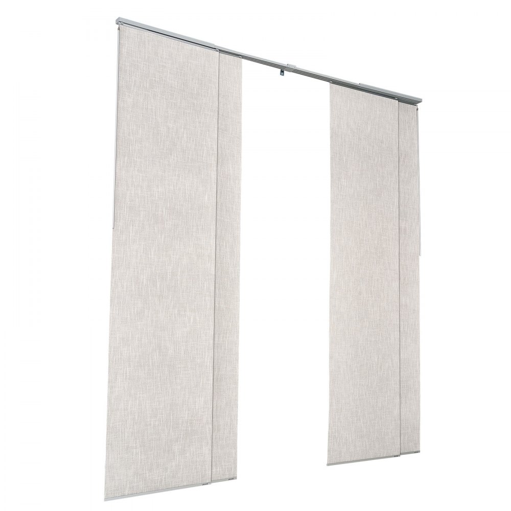 VEVOR Panel Track Blinds, Extendable Track from 116 cm to 218 cm W, Trimmable Panel Curtains Up to 243cm H, Vertical Blackout Panel Blinds for Sliding Doors, Patio Doors, Room Divider, Light Gray