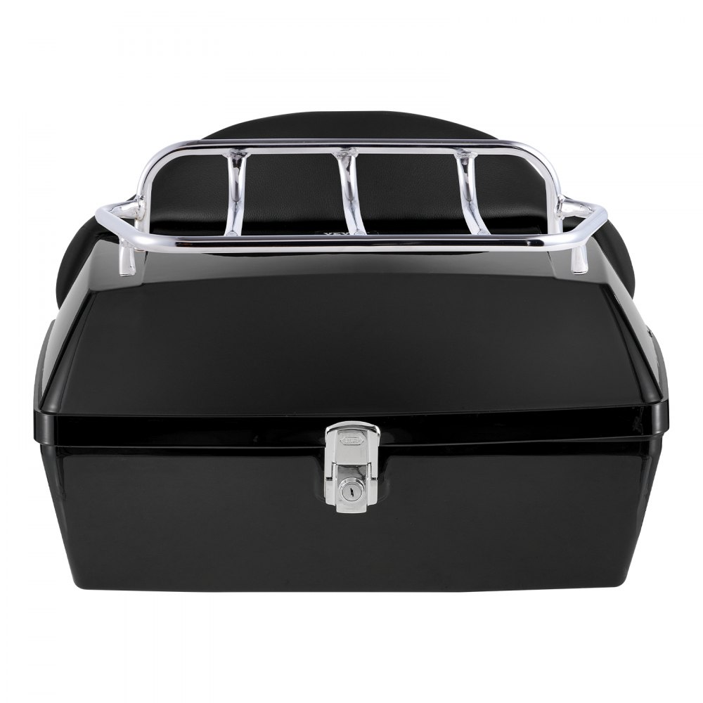 VEVOR motorsykkel toppboks, universal slitesterk PP-materiale motorsykkel bakboks med reflekterende panel, 48L vanntett avtakbar motorsykkel toppboks med flerhullsbase, passer til 99 % av motorsykkelrammer