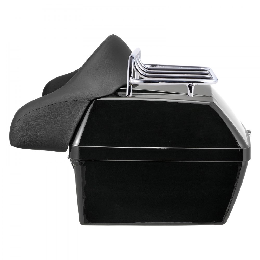 VEVOR motorsykkel toppboks, universal slitesterk PP-materiale motorsykkel bakboks med reflekterende panel, 48L vanntett avtakbar motorsykkel toppboks med flerhullsbase, passer til 99 % av motorsykkelrammer