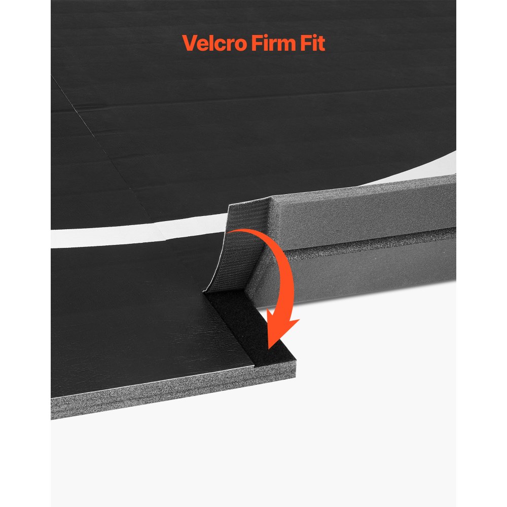 VEVOR 3x3m brytematte, tykk kampsportmatte for hjemmegym, vanntett PVC-opprullbar treningsmatte med sirkler, for gymnastikk, tatami, jiu jitsu, bjj, mma, judo, boksing, svart