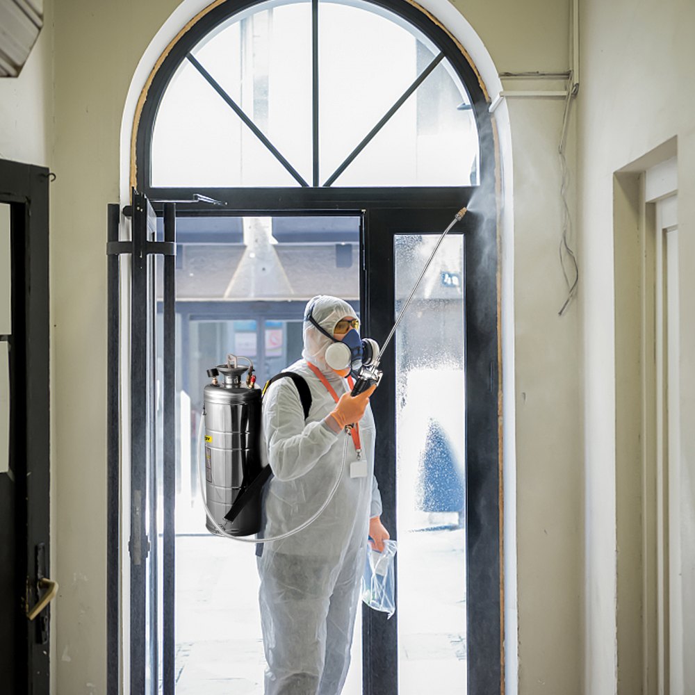 VEVOR sprøyte i rustfritt stål, 12 liter, sprøyte for hagebruk og gulvrengjøring, egnet for dagens behov innen industri, landbruk, handel, medisin og andre bransjer.
