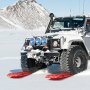 VEVOR 10 TONNS gripebrett med PP-materiale, redningsbrett for terrengkjøretøy/biler/pickuper/SUV-er/bobiler, par dekkmatter på snø, sand, gjørme og løst terreng, oppbevaringspose, lang, rød