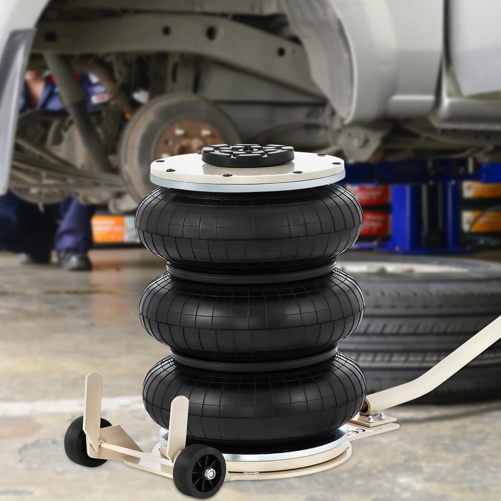 VEVOR 5 Ton/11023 lbs pneumatisk jekk trippelpose Air Jack løftehøyde 6,5-16 tommer oppblåsbar bil jekkløfter pneumatisk luftjekk 11023LBS Kapasitet Ekstremt rask løfting