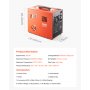 VEVOR PCP luftkompressor, 4500PSI/30Mpa PCP luftgeværkompressor med innebygd omformer og viftekjølesystem, automatisk stopp DC12V/AC230V bærbar paintballtankkompressor for luftgevær, dykkerflaske