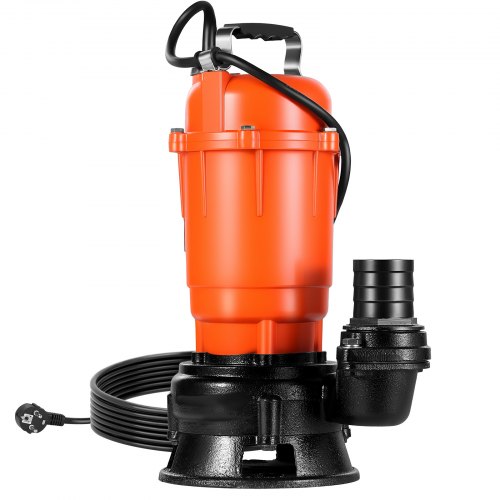 VEVOR 550W nedsenkbar avløpspumpe, 18000 l/t, nedsenkbar avløpspumpe i støpejern med 5 cm utløp, 10 m maks løft, drenerer skittent rent vann, for bassenger, hage, dam, kjeller, oversvømte områder