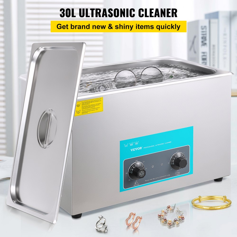 VEVOR Ultralydrenser 30L Ultralydrensemaskin Smykkeglass