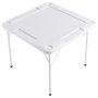 VEVOR Mahjong Table, Square 4 Player Folding Card Table with 4 Cup Holders & 4 Chip Trays, Portable Domino Game Table with 1 Set of Dominoes for Mahjong Poker Puzzles, 35.4 x 35.4-inch, White