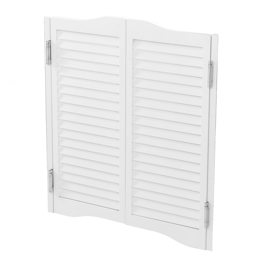 VEVOR Svingdører til kafé, buede innvendige salongdører 81,3 x 91,4 cm, dobbeltvirkende laget av furu, med hengsler og beslag, enkel å installere, for gang, kjøkken, bar, pub, inngang, hvit