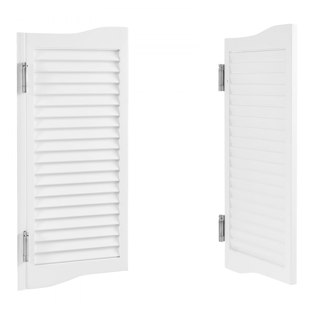 VEVOR Svingdører til kafé, buede innvendige salongdører 91,4 x 91,4 cm, dobbeltvirkende laget av furu, med hengsler og beslag, enkel å installere, for gang, kjøkken, bar, pub, inngang, hvit