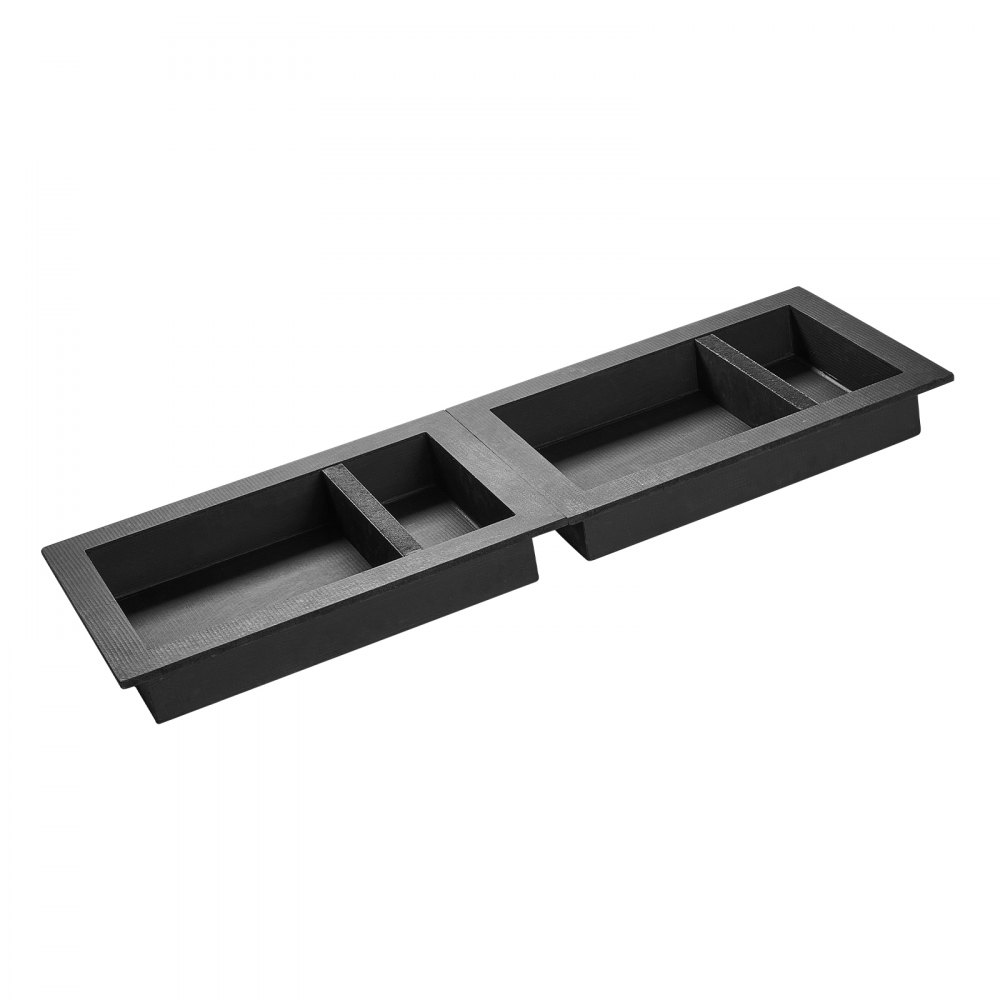 VEVOR Dusjnisje, 40,6 x 61,0 cm + 40,6 x 61,0 cm Innfelt veggnisje med flyttbar hylle, 10,2 cm tykk moderne såpe- og sjampooppbevaringsorganisator, firkantede hjørner, forseglet vanntett, svart for baderom