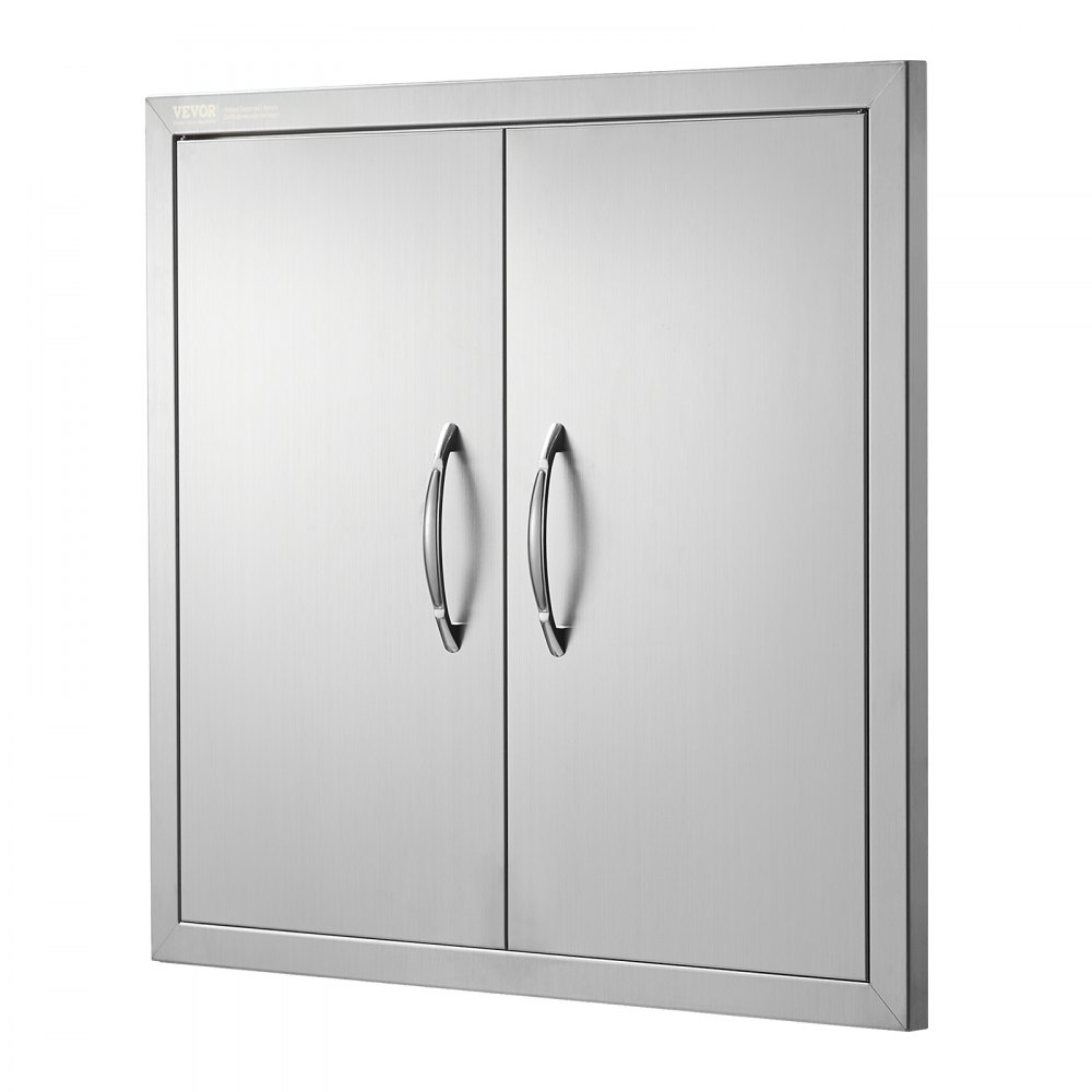 VEVOR BBQ Access Door, 660x609 mm Double Outdoor Kitchen Door, Stainless Steel Flush Mount Door, Wall Vertical Door with Handles, for BBQ Island, Grilling Station, Outside Cabinet