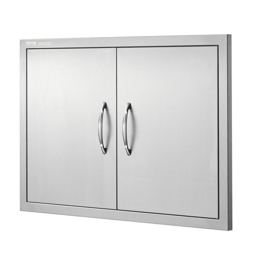 VEVOR BBQ Access Door, 774x533 mm Double Outdoor Kitchen Door, Stainless Steel Flush Mount Door, Wall Vertical Door with Handles, for BBQ Island, Grilling Station, Outside Cabinet