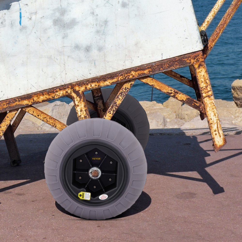VEVOR Beach Balloon Wheels, 16" Replacement Sand Tires, TPU Cart Tires for Kayak Dolly, Canoe Cart and Buggy with Free Air Pump, 2-Pack