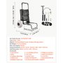 VEVOR strandtralle med store hjul for sand, 20,1" x 14,6" lasteplan, med 9" ballonghjul, 165lbs lastekapasitet sammenleggbar sandtralle og 27,2" til 44,9" justerbar høyde, kraftig tralle for strand
