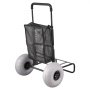 VEVOR Beach Dolly with Big Wheels for Sand, 20.1" x 14.6" Cargo Deck, w/ 9" Balloon Wheels, 165LBS Loading Capacity Folding Sand Cart & 27.2" to 44.9" Adjustable Height, Heavy Duty Cart for Beach