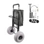 VEVOR Beach Dolly with Big Wheels for Sand, 20.1" x 14.6" Cargo Deck, w/ 9" Balloon Wheels, 165LBS Loading Capacity Folding Sand Cart & 27.2" to 44.9" Adjustable Height, Heavy Duty Cart for Beach