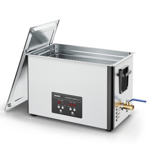 VEVOR 30L ultralydrenser, profesjonell ultralydrenser med rengjøringskurv og digitalt display, 480W rustfritt stål 40kHz industriell rengjøringsmaskin for deler, forgassere, instrumenter
