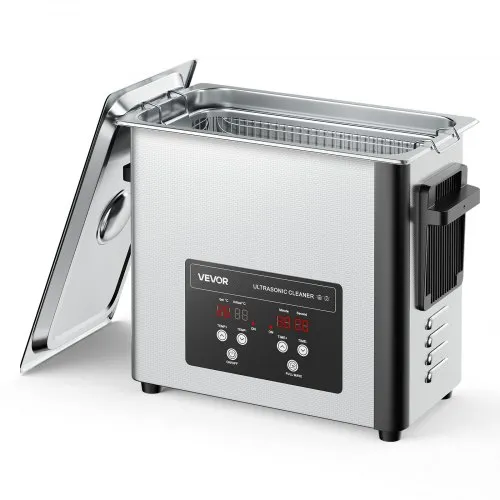 VEVOR 6L ultralydrenser, profesjonell ultralydrenser med rengjøringskurv og digitalt display, 120W rustfritt stål 40kHz rengjøringsmaskin for klokker, barberhøvler, smykker, mynter og mer