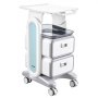 VEVOR 3 Tiers Lab Carts, Lab Utility Cart with 2 Drawers & 1 Top Tray, Mobile Medical Cart with ABS Material, Lab Rolling Cart with 4 Silent Wheels for Lab, Clinic, Hospital, Salon, White