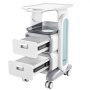 VEVOR 3 Tiers Lab Carts, Lab Utility Cart with 2 Drawers & 1 Top Tray, Mobile Medical Cart with ABS Material, Lab Rolling Cart with 4 Silent Wheels for Lab, Clinic, Hospital, Salon, White