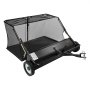 VEVOR Tow Behind Lawn Sweeper, 122cm Pull Behind Yard Sweeper, 26 cu. ft Hopper Bag Capacity, Leaf & Grass Collector with Dumping Rope, Adjustable Sweeping Height, Garden Sweepers for Lawn Farm