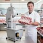 VEVOR Commercial Electric Meat Bandsaw, 1800W Stainless Steel Countertop Bone Sawing Machine, Workbeach 15" x 19.1", 7.09 Inch Max Cutting Thickness, Frozen Meat Cutter with 5 Blades for Rib Pork Beef