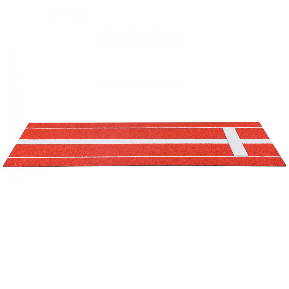 VEVOR Softball Pitching Mat, 305x92cm Baseball Pitching Rubber Mound, Antifade Turf and Antislip Foam Backing Portable Training Aid, Fastpitch Equipment for Pitchers Indoor Outdoor Practice, Red