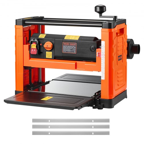 VEVOR Tykkelseshøvel, to hastigheter, 330 mm bredt arbeidsbord, elektrisk benkhøvel, treblad, 2000 W 23500 o/min kraftig motor, doble ruller, overbeskyttelse, trebearbeiding for harde og myke trematerialer