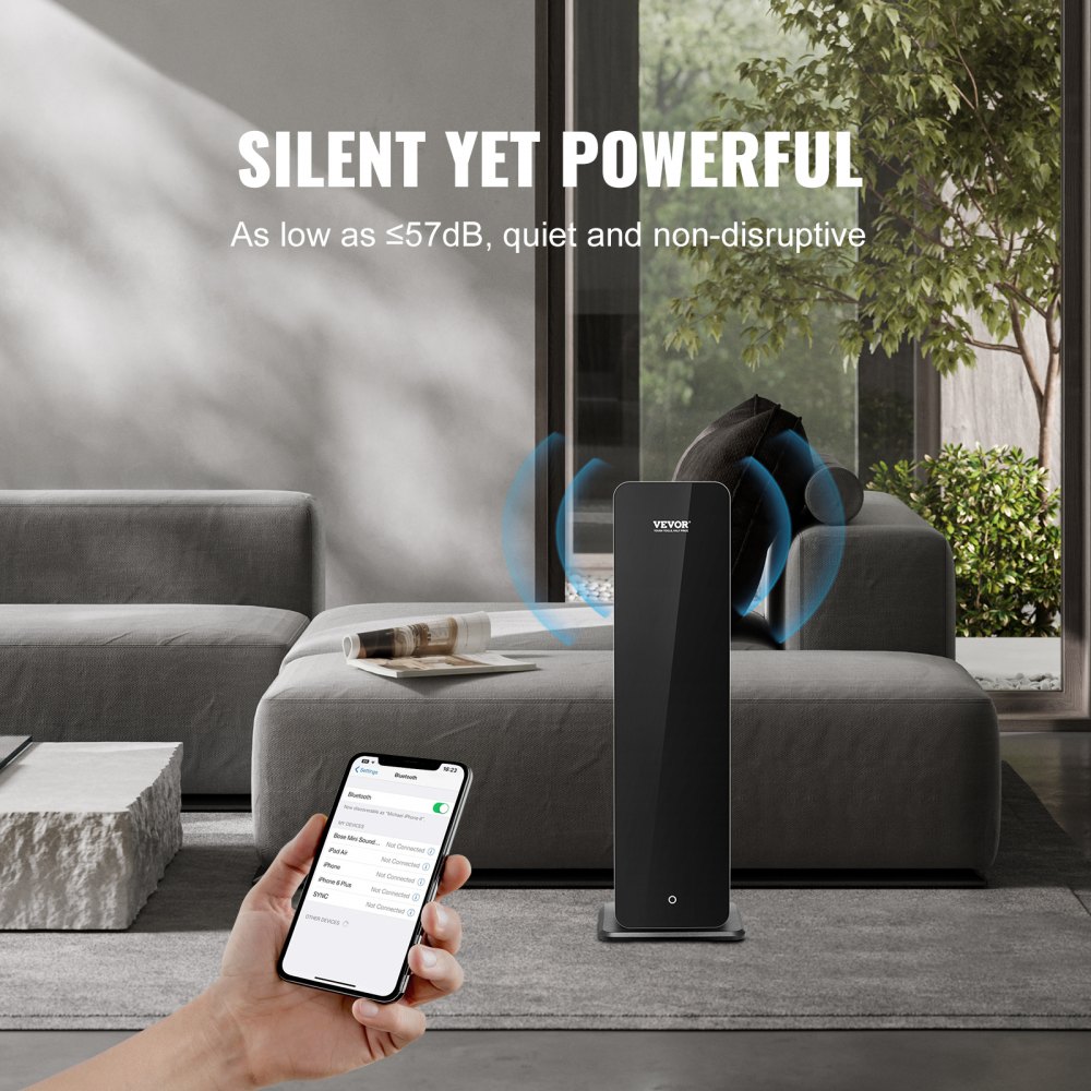 VEVOR Duftluftmaskin for hjemmet, 950 ml Bluetooth Smart kaldluftdiffuser, 3000 kvm vannfri duftluftdiffuser med essensiell olje, gulvstående aromaterapimaskin for stort rom, kontor, hotell