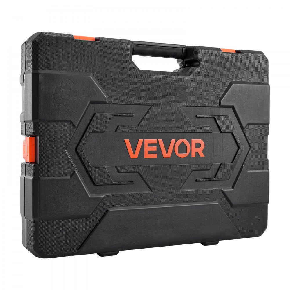 VEVOR Socket Set, 225 Pieces, 9.5 & 6.4 & 12.7 mm Drive Socket and Ratchet Set, SAE and Metric, Deep and Shallow, Mechanic Tool Kit with Bits, Accessories, Storage Case, CR-V Alloy Steel, for Repair