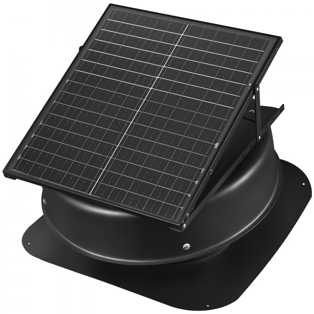 VEVOR Roof Attic Exhaust Fan, 50W Smart Solar Roof Ventilation Fan with Thermostat, Remote Control, 3000 CFM Airflow Built-in Smoke Sensor with Auto Stop for Cooling and Dehumidification