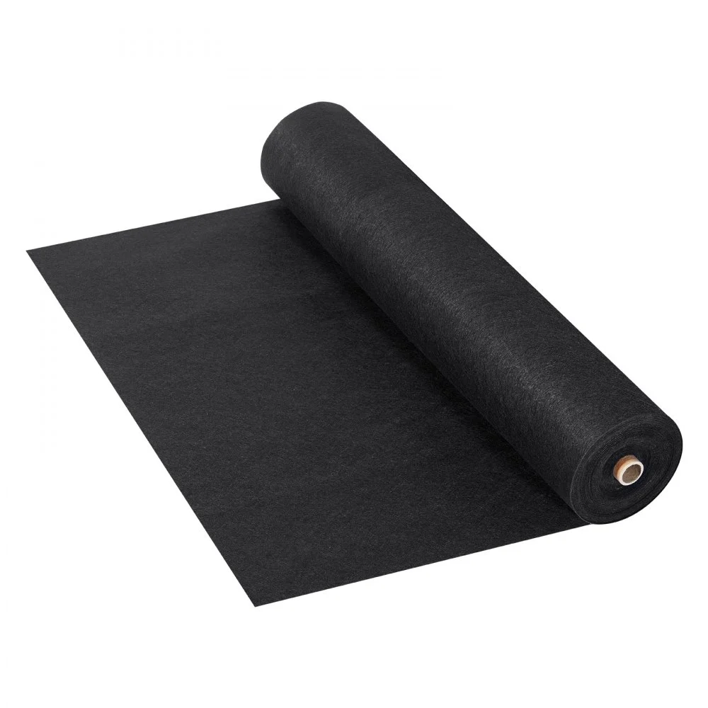 VEVOR ikke-vevd geotekstil under grus, 6x50FT 8OZ innkjørselstoff landskapsstoff, kraftig ugresssperrestoff, bakkedekke ugresskontrollstoff, fransk avløp dreneringsstoff, svart