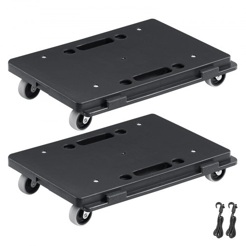 VEVOR Furniture Dolly, 500 lbs Kapasitet hver teller, Møbelflytter med hjul, bærbare flytteruller 4 hjul Kraftig, liten flat dolly-vogn med låsing for tunge møbler, 2-pakning, svart
