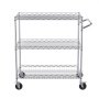 VEVOR Kitchen Utility Cart, 3 Tier Heavy Duty Adjustable Wire Storage Rack, Commercial Steel Rolling Service Trolley on Wheels, Work Table with Handle Bar, for Garage and Laundry Room, 76x46x89 cm
