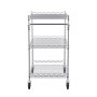 VEVOR Kitchen Utility Cart, 3 Tier Heavy Duty Adjustable Wire Storage Rack, Commercial Steel Rolling Service Trolley on Wheels, Work Table with Handle Bar, for Garage and Laundry Room, 76x46x89 cm