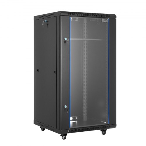 VEVOR 22U nettverksskap veggmontert, 600 mm dybde, 136 kg maks lastekapasitet serverskap rackskap med låsbar herdet glassdør, sidepaneler, serverrack for IT-utstyr, A/V-enheter