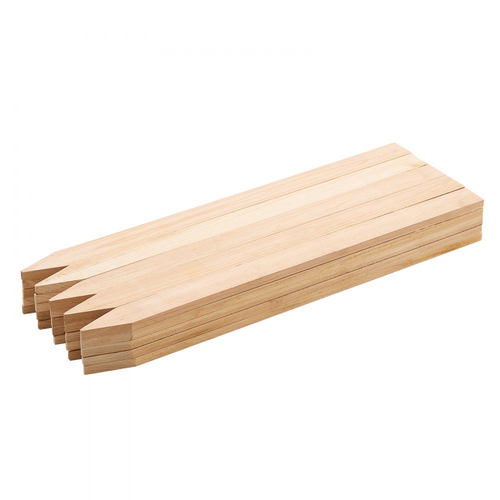 VEVOR hagepiker i tre, 25 stk. 12,7 × 38,1 × 609,6 mm oppmålingsstaker, hagepike med skarp spiss, støttepike for granplanter, skiltstolper for siltgjerde, hagegrenser og grunnlinjer