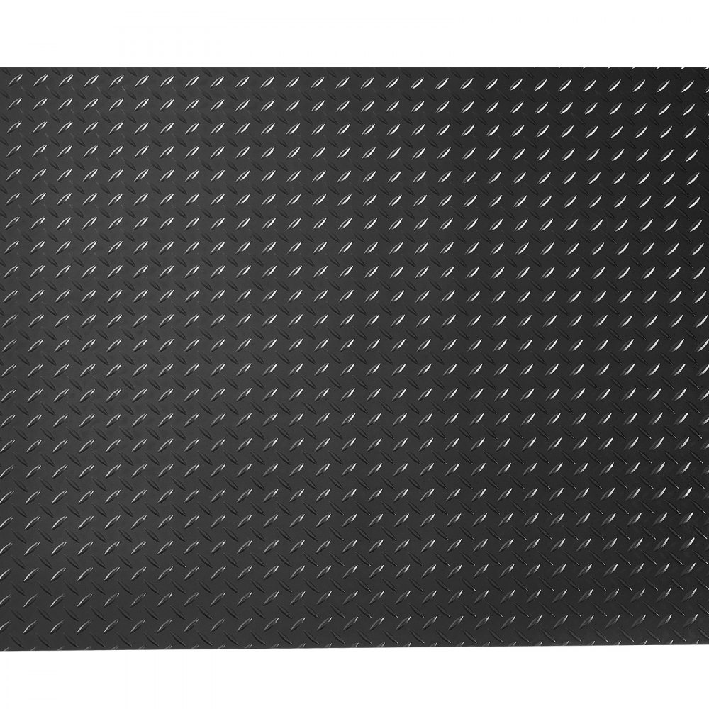 VEVOR garasjegulvrull, 1,22 x 7,62 m garasjegulvmatte, 3 mm fortykket gummi diamantplate gulvbeskyttelsesmatte, sklisikker, slitesterk vanntett, enkel å rengjøre for lager, treningssentre, tilhenger, svart