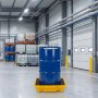 VEVOR spilloppsamlingspall, 1 trommel lavprofil modulær plattform for spilloppsamling, 43,2 l sumpkapasitet, 700 kg lastekapasitet, kraftig polyetylenbrett med avløp, 670 x 675 x 150 mm, gul