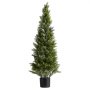 VEVOR kunstige sedertre topiary, 2 sett 1219 mm furubusker, kunstige silketre ser ekte ut, enkel montering for dekor veranda utendørs terrasse hage balkong bakgård innendørs kontor