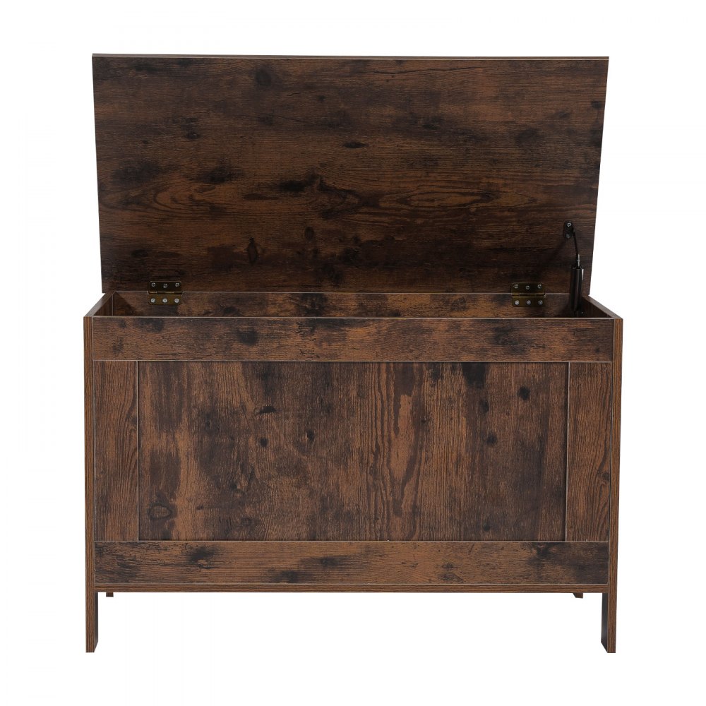 VEVOR oppbevaringsbenk for barn, lekeboks i tre, stort oppbevaringsskap med sikkerhetshengsel, retro oppbevaringsbenk for småbarn til lekerom, stue eller inngangsparti, 754 x 389 x 480 mm, enkel montering, brun