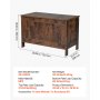 VEVOR oppbevaringsbenk for barn, lekeboks i tre, stort oppbevaringsskap med sikkerhetshengsel, retro oppbevaringsbenk for småbarn til lekerom, stue eller inngangsparti, 754 x 389 x 480 mm, enkel montering, brun
