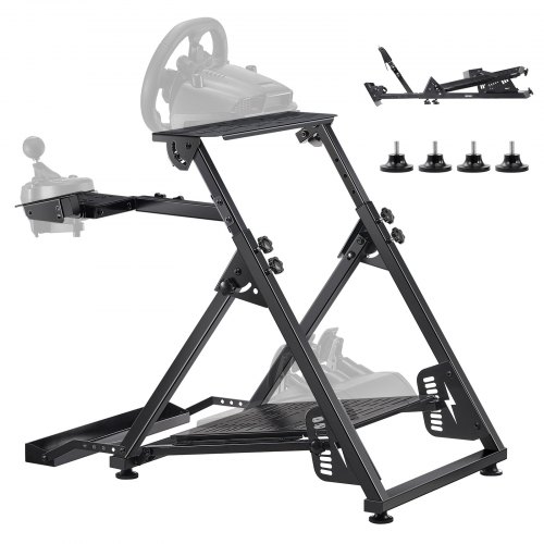 VEVOR Racing Wheel Stand, Justerbart og Sammenleggbart Simulatorstativ for Logitech G923 G920 G29 G27, Thrustmaster T300RS TX F458 T500RS T3PA-PRO(F1/GT) Gaming Cockpit, Pedalsimulator Ikke Inkludert
