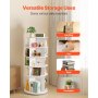 VEVOR 5-etasjes roterende skohylle, 360° snurrende skohylle, roterende oppbevaringsrund karuselldisplay, frittstående latsusanordner for soverom, stue, inngang, skap, hvit