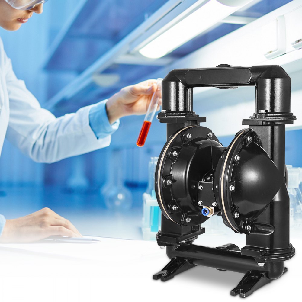 VEVOR Air-Operated Double Diaphragm Pump, 2 inch Inlet & Outlet, Aluminum Alloy Body, 285L/min (75GPM) & Max 120PSI, Nitrile Diaphragm Transfer Pump for Petroleum, Diesel, Oil and Low Viscosity Fluids