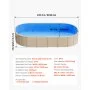 VEVOR Oval Pool Liner, 360 x 623 cm UniBead Swimming Pool Liner for 120 cm Wall Height, Premium Thick Vinyl, Easy Install with Leak-Proof Patches, for Steel Sided Above-Ground,Outdoor, Blue